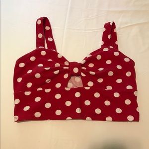 Red Polka Dot Retro Crop Top